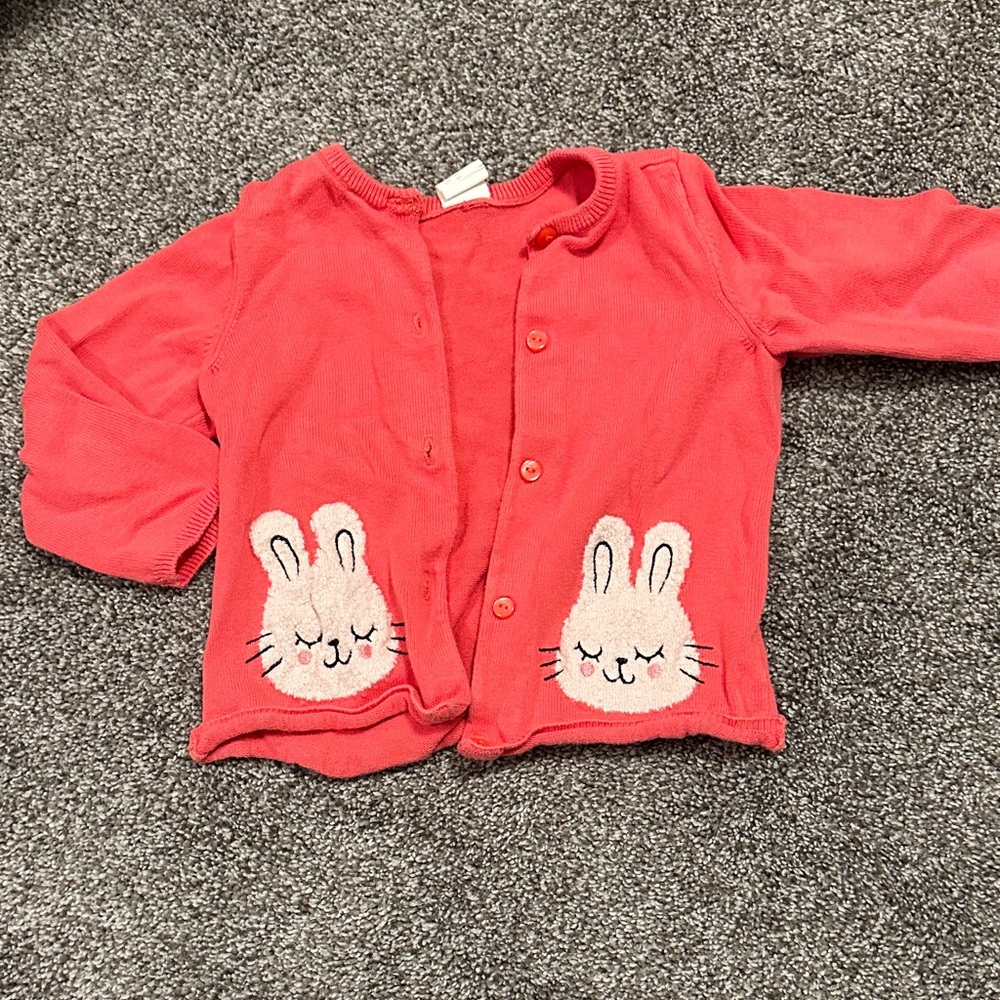 Zara Kids Pink Bunny Cardigan